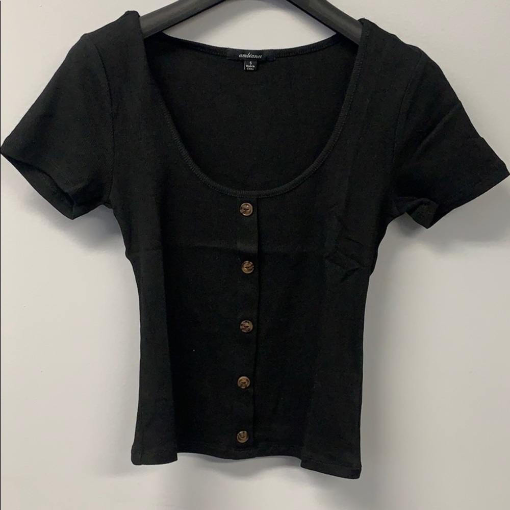 COPY - Ambiance Button Down Crop Top